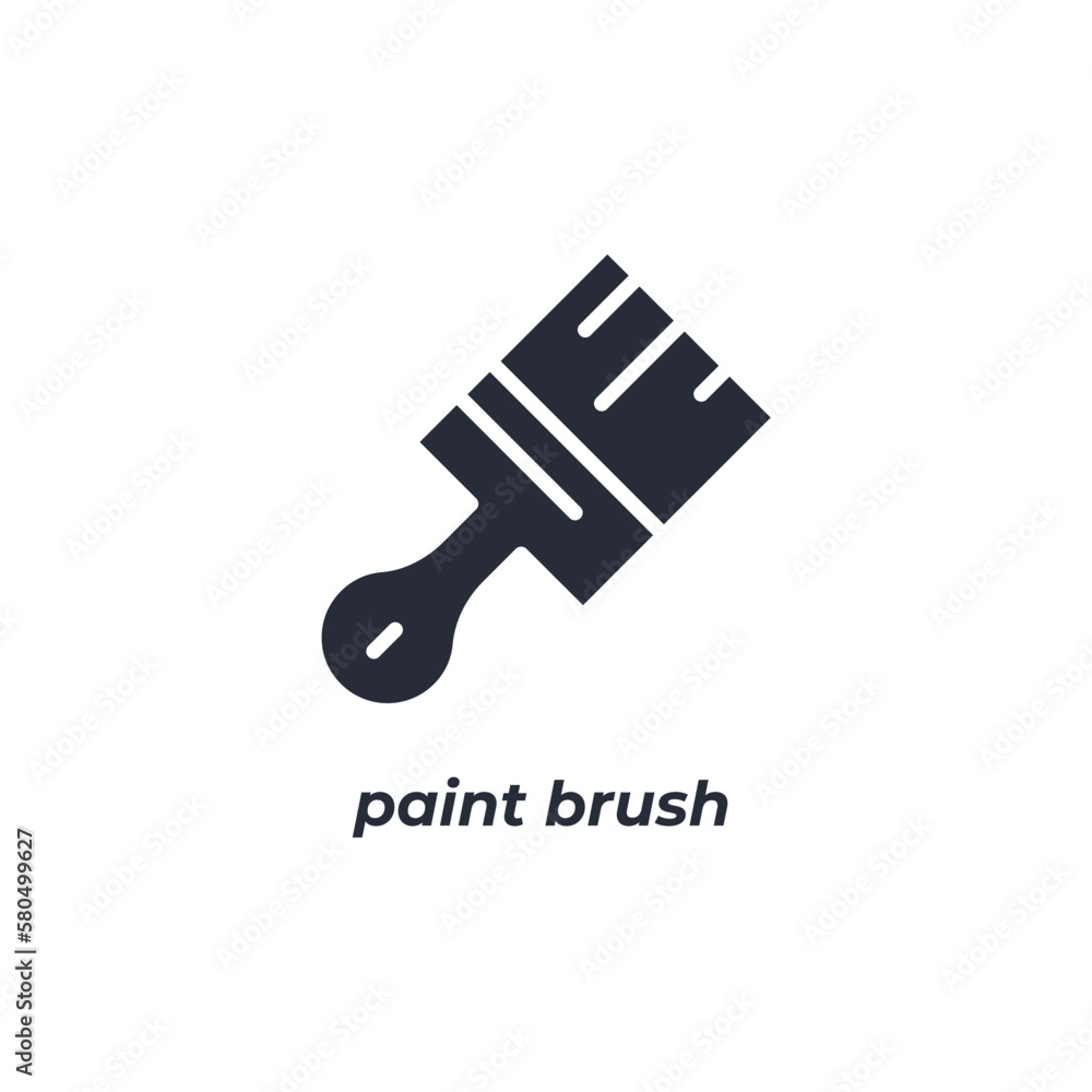 Vector sign paint brush symbol is isolated on a white background. icon color editable.