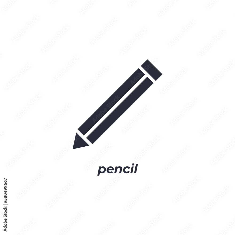 Vector sign pencil symbol is isolated on a white background. icon color editable. Vector sign pencil symbol is isolated on a white background. icon color editable.