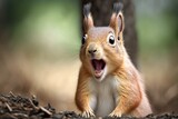 A squirrel is happy and surprised. Generative AI