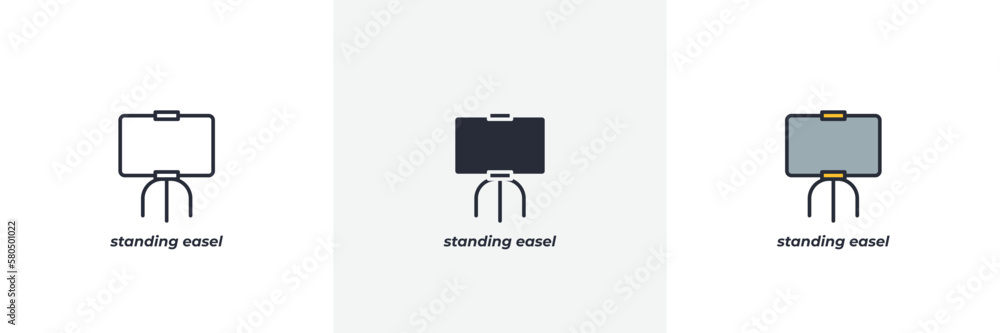 standing easel icon. Line, solid and filled outline colorful version, outline and filled vector sign. Idea Symbol, logo illustration. Vector graphics standing easel icon. Line, solid and filled outline colorful version, outline and filled vector sign. Idea Symbol, logo illustration. Vector graphics