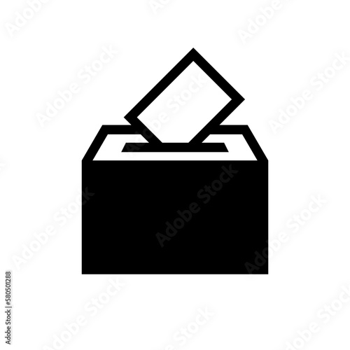 Putting vote into ballot box, Voting or inserting paper, Election concept, Silhouette design for web site, logo, app, UI, Vector illustration