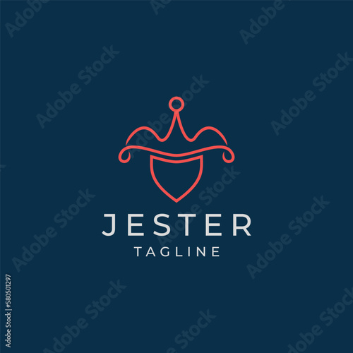 jester hat logo design vector