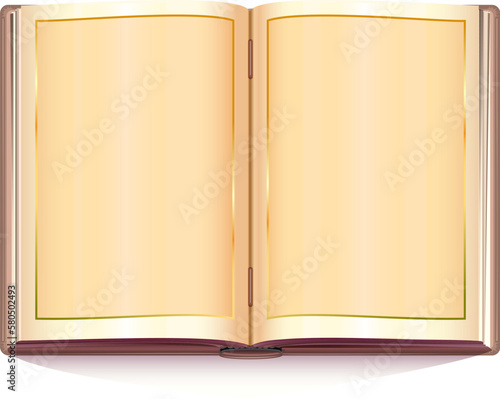 Open book with empty blank sheet page vector isolated