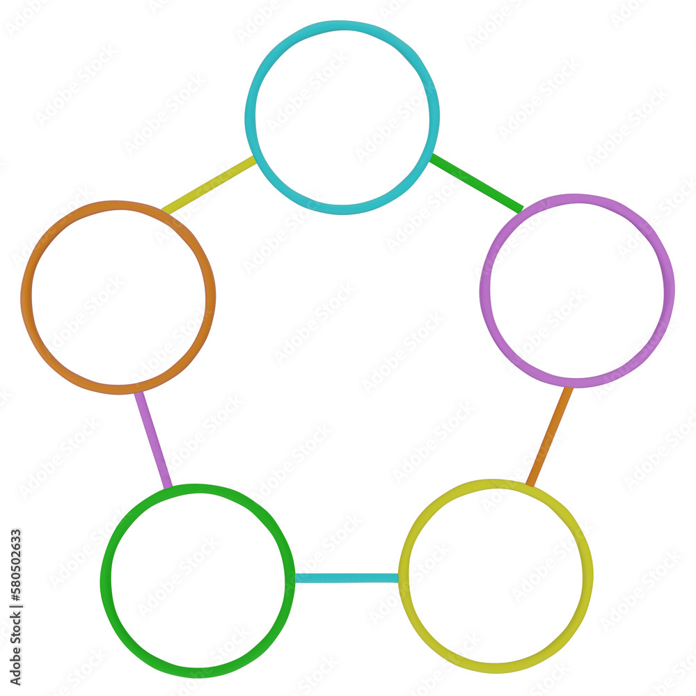 3D illustration Circular infographic, Hexagon diagram, Chart, diagram