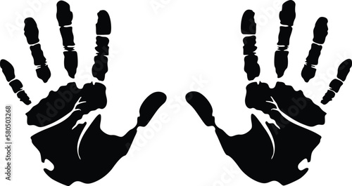 A human handprint silhouette vector illustration.