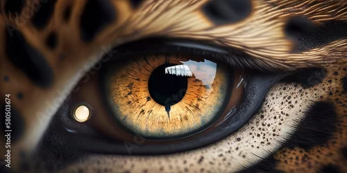 Obraz Panther's Eyes Captured in Stunning Detail. AI-Generated