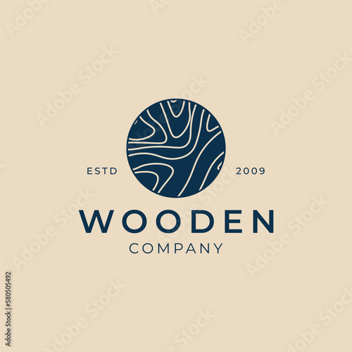 wood circle vintage logo simple vector illustration design