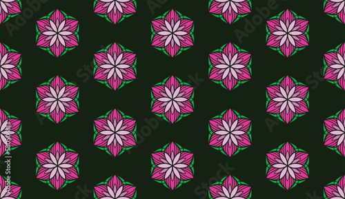 Geometric ethnic pattern seamless flower color oriental.
seamless pattern.Design for fabric,curtain,black background, carpet, shawl,clothing,wrapping, Batik,fabric,handkerchief,Vector illustration.
