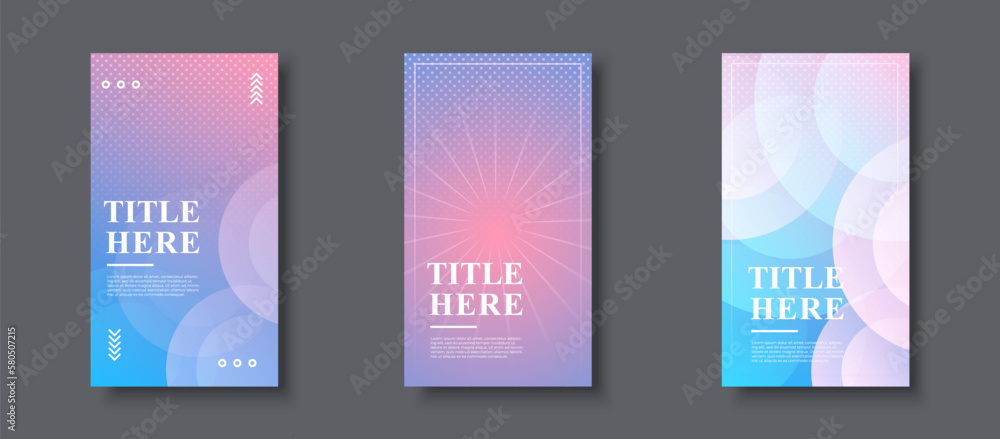Modern background. template story, abstract frame, colorful, pink and blue gradient