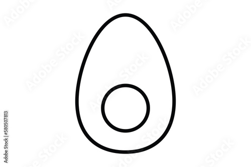 Boiled egg icon illustration. icon related to food. outline icon style. Simple vector design editable
