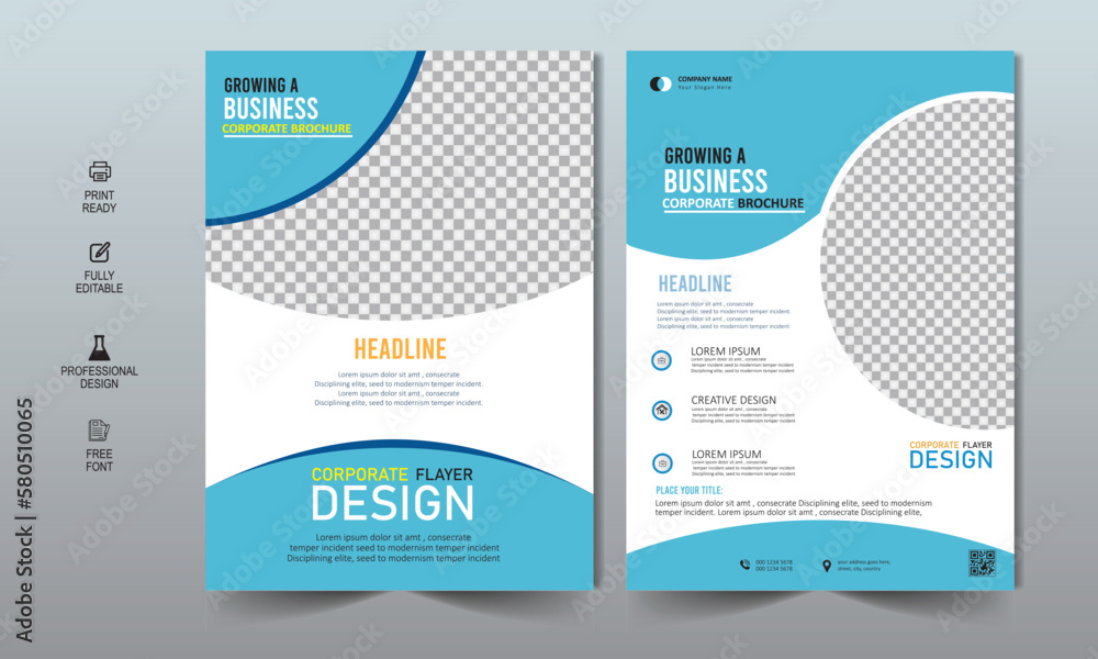Modern Company Business Flyer Template Design 