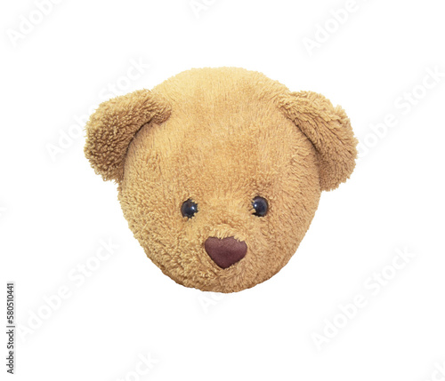 Teddy bear header isolated background.
