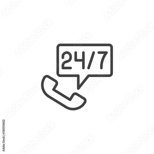 24 7 call line icon