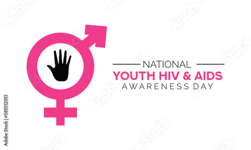 Youth HIV and AIDS Awarene DAY.Template for background, banner, card, poster with text inscription vector illustration.