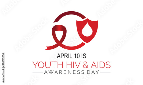 Youth HIV and AIDS Awarene DAY.Template for background, banner, card, poster with text inscription vector illustration. photo