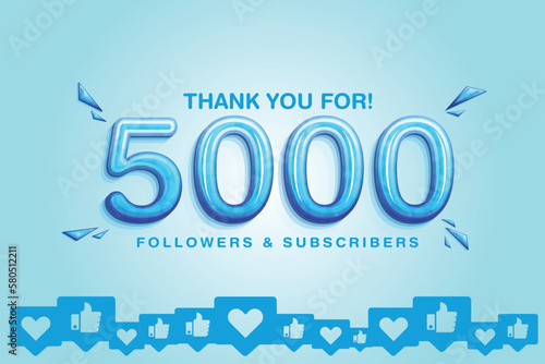 Celebrating and cherishing the support of 5000 or 5k followers or subscribers on social platform