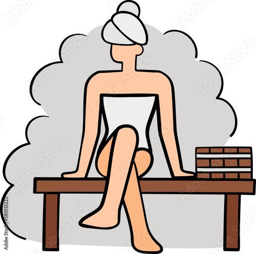 Steam bath decorative design element for website, presentation, flyer, brochure, printing, application. illustration style