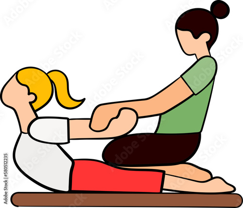 Thai massage decorative design element for website, presentation, flyer, brochure, printing, application. illustration style