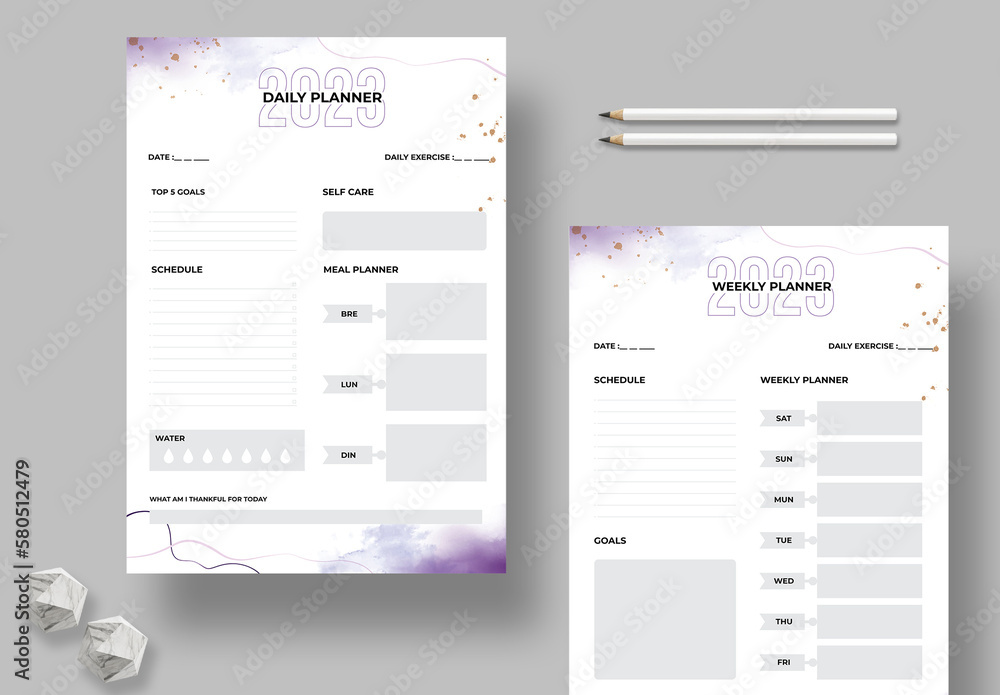 Daily & Weekly Planner Design Template Stock Template | Adobe Stock