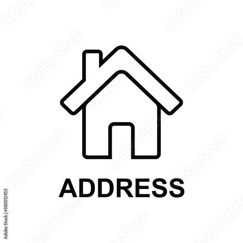 home address icon vector