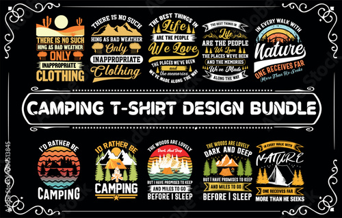 Camping Explore T-Shirt Design Bundle
