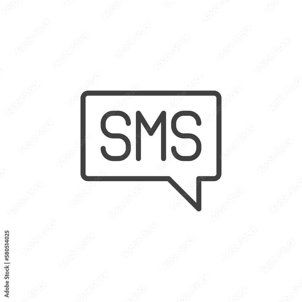 SMS message line icon SMS message line icon