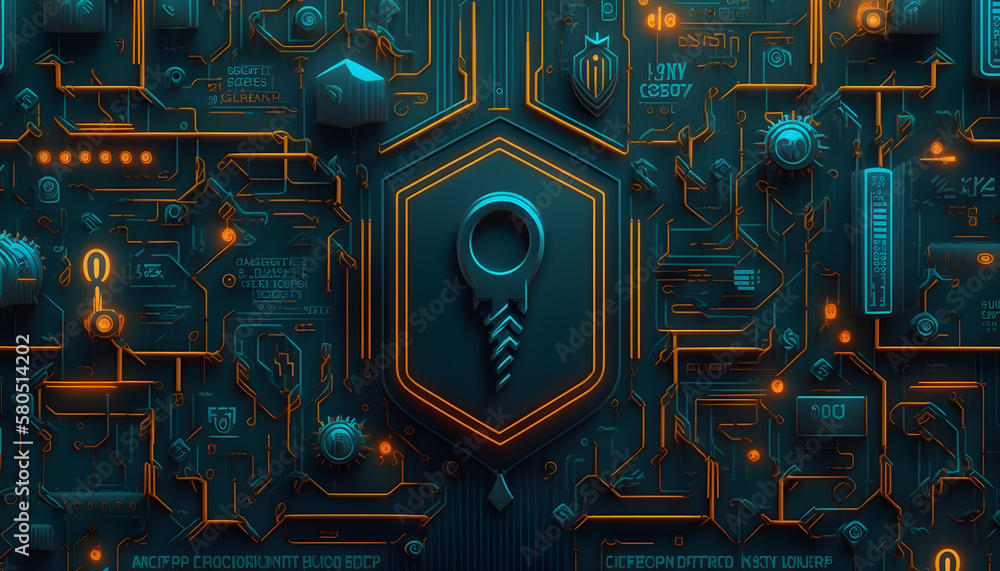 Fototapeta premium cyber security UI abstract background