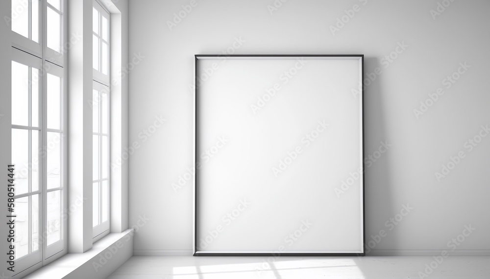 Blank white painting frame isolated on white background
Blank white painting frame isolated on white background