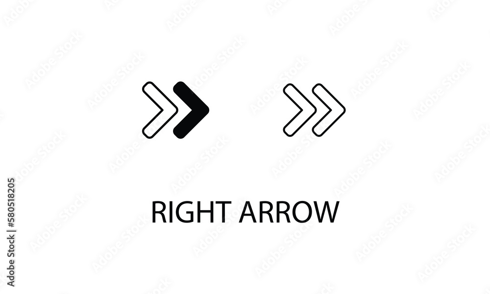 Right arrow double icon design stock illustration