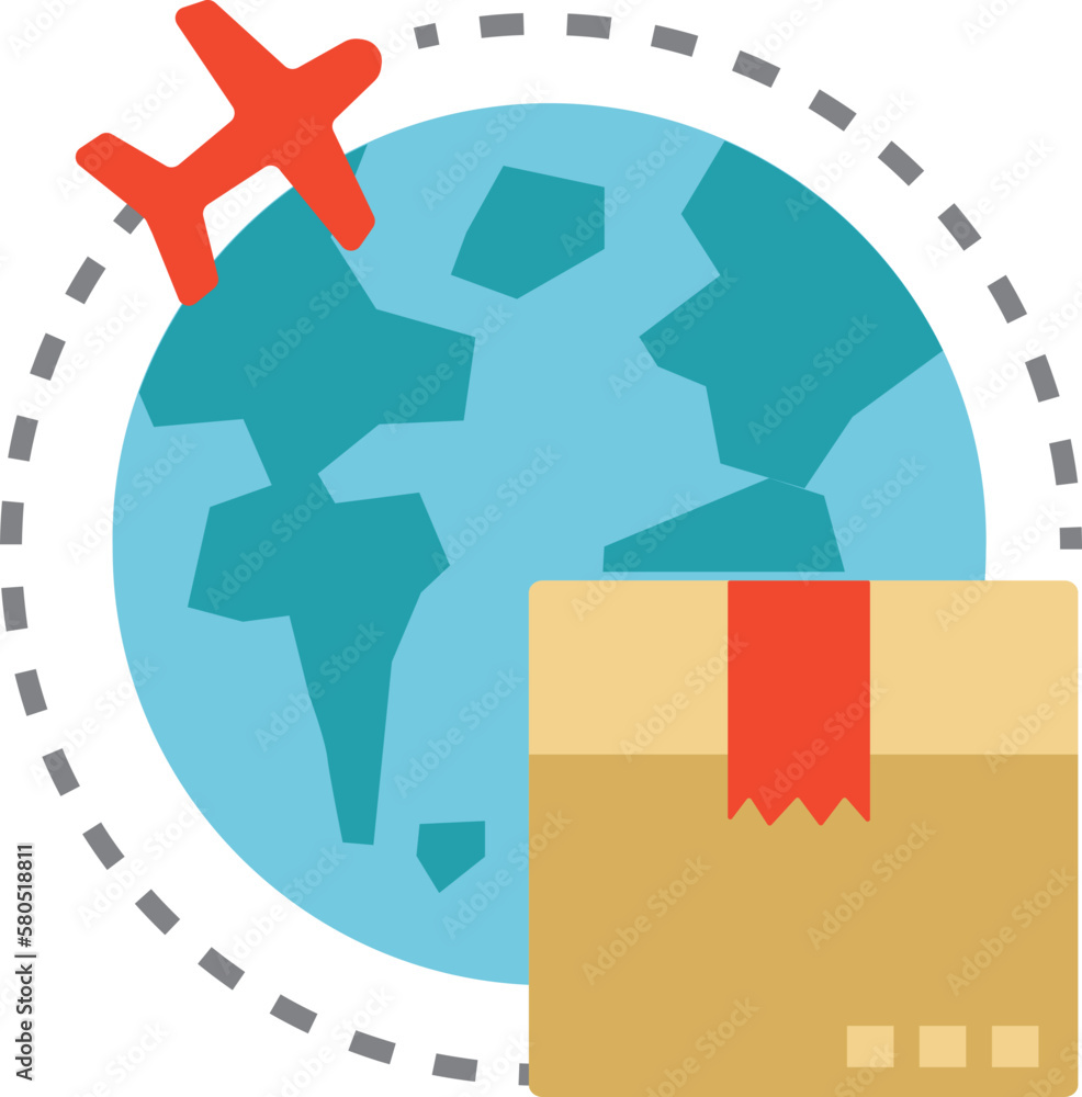 Worldwide service icon design elements for decoration.