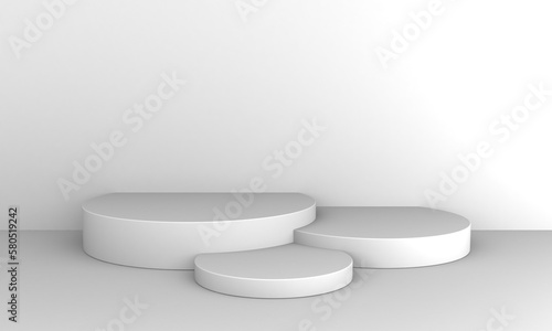 white podium on a white background