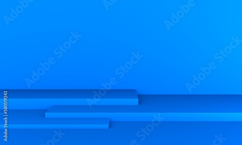 blue background and blue podium