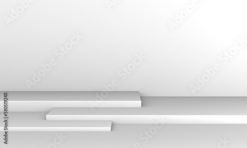 empty shelf for exhibit in the wall