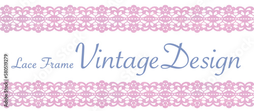 アンティークなレース素材を使ったデザイン。水彩風、ベクター素材