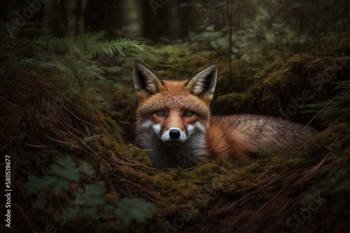 In a forest, a young fox was shot. Generative AI