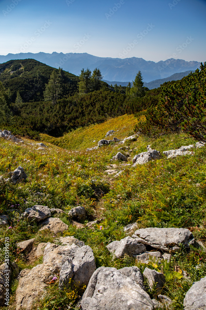 Mountain path in high mountains	