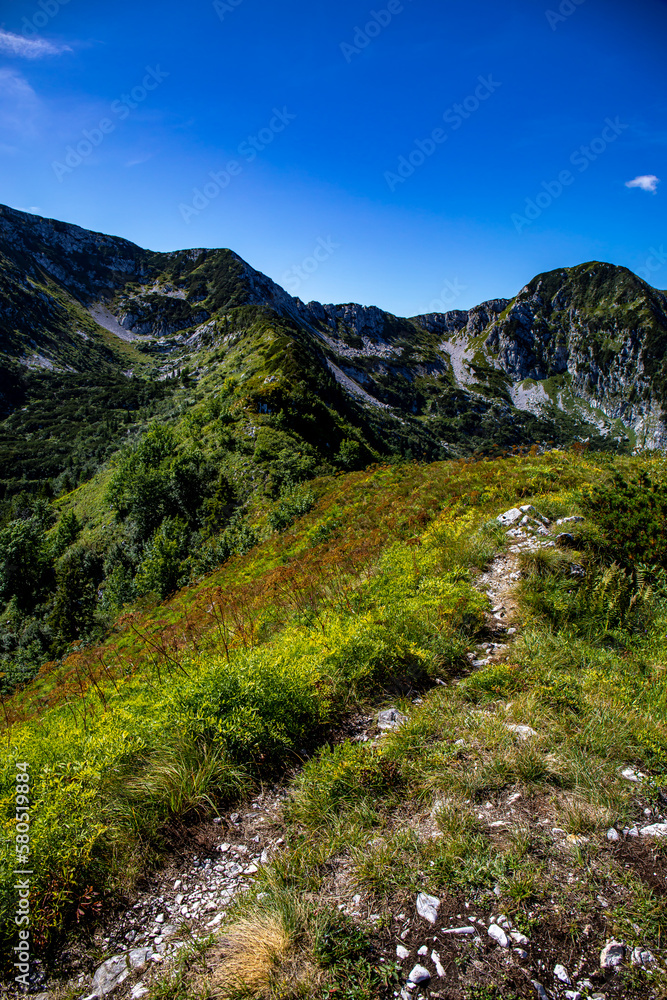 Mountain path in high mountains	