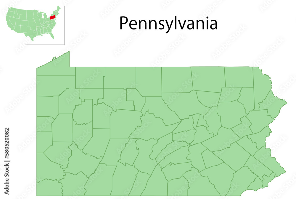 ペンシルベニア　アメリカ　地図　アイコン