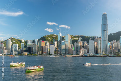 Photography Skyline and Victoria Harbor of Hong Kong city