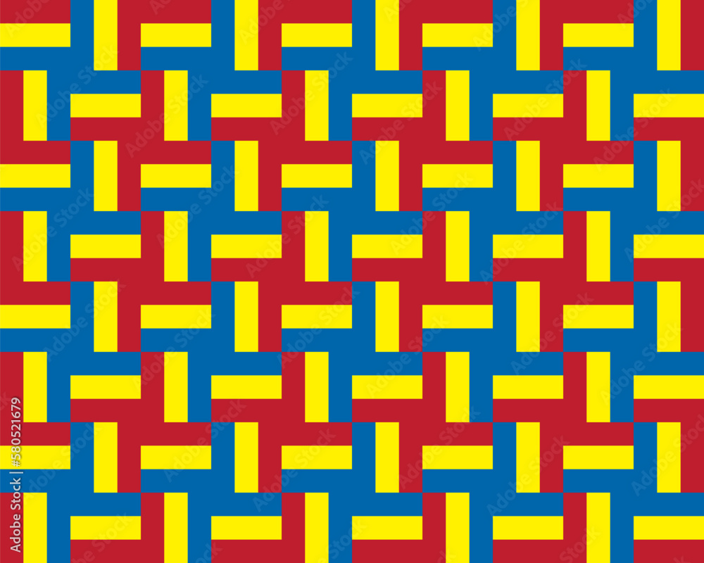 Seamless pattern with rectangle shape, primary colors, red, blue, yellow. Vector illustration. Seamless pattern with rectangle shape, primary colors, red, blue, yellow. Vector illustration.