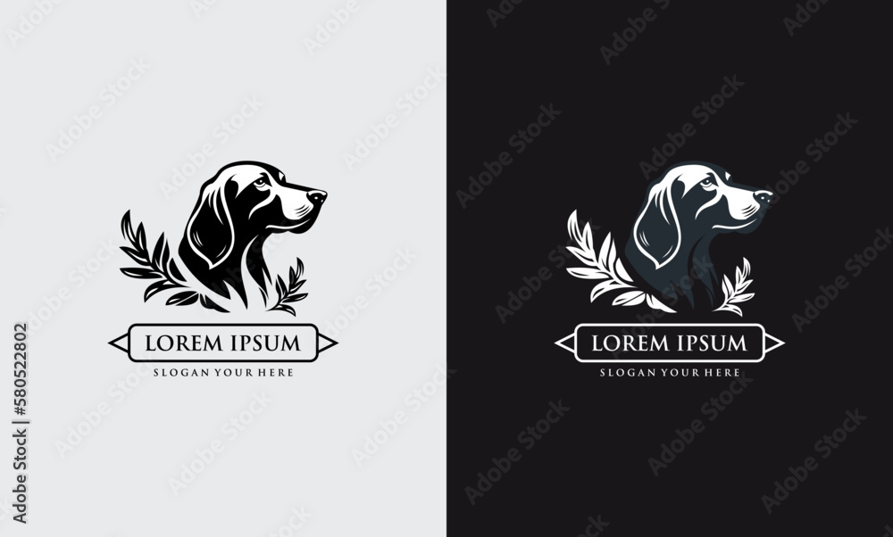 Fototapeta premium dog head vector design vintage logo template