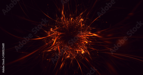 3D rendering abstract colorful fractal light background