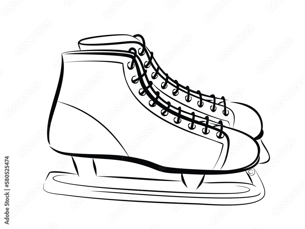 Sketch of the sports figured skates.
Sketch of the sports figured skates.