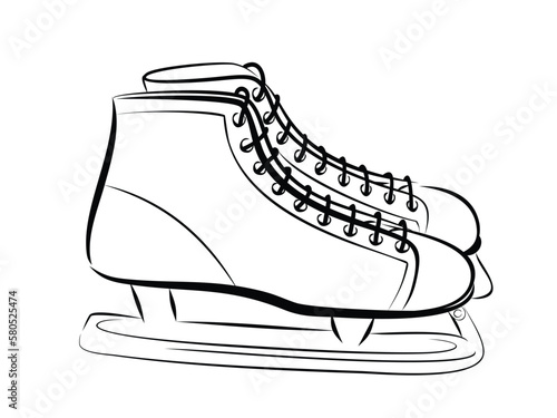 Sketch of the sports figured skates.
