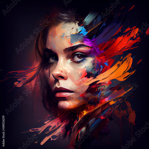 Woman artistic paint - AI generated image - Unrelated to real people