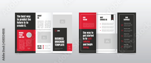 Modern Red Business Trifold Brochure Template