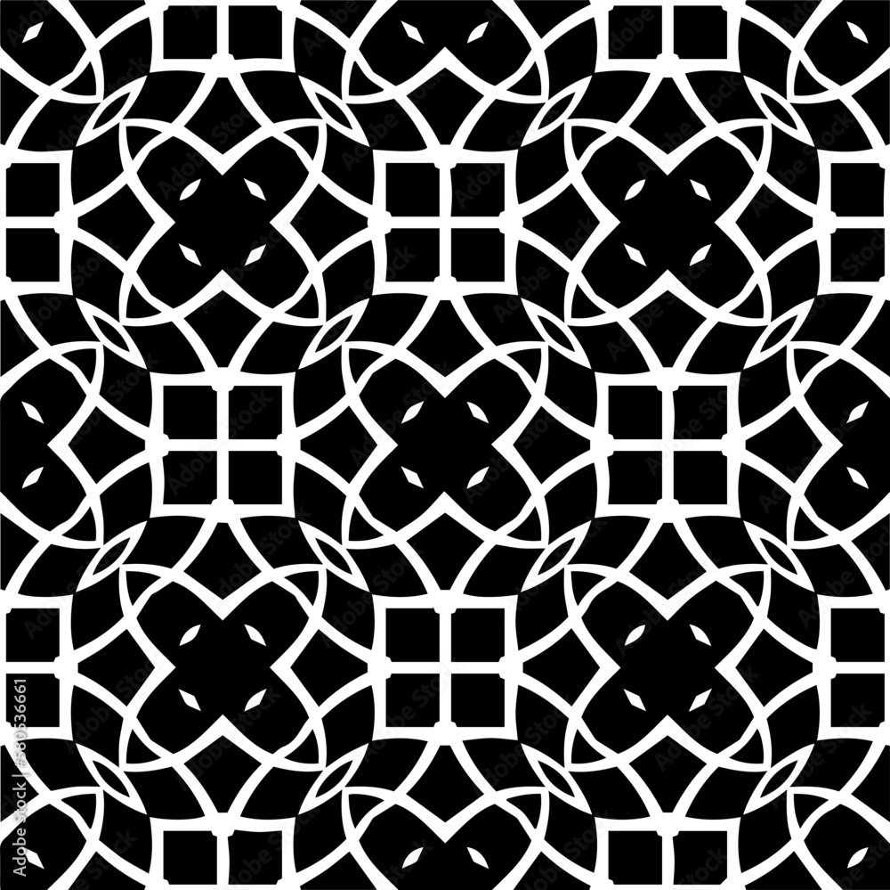 Vector monochrome pattern, Abstract texture for fabric print, card, table cloth, furniture, banner, cover, invitation, decoration, wrapping.seamless repeating pattern.Black and 
white color.