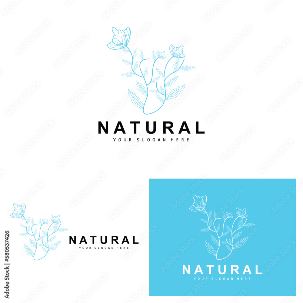 Simple Botanical Leaf and Flower Logo, Vector Natural Line Style, Decoration Design, Banner, Flyer, Wedding Invitation, and Product Branding Simple Botanical Leaf and Flower Logo, Vector Natural Line Style, Decoration Design, Banner, Flyer, Wedding Invitation, and Product Branding