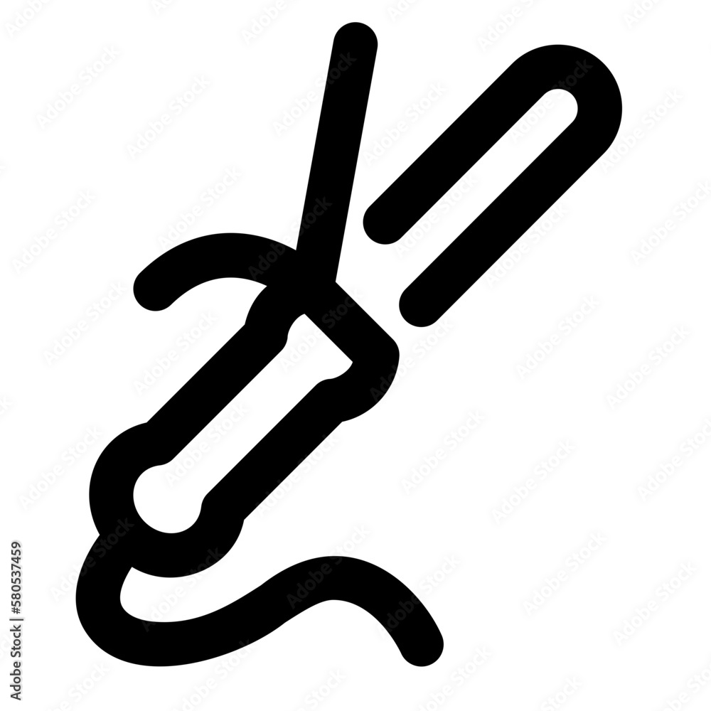 Curling Iron Line Icon Curling Iron Line Icon