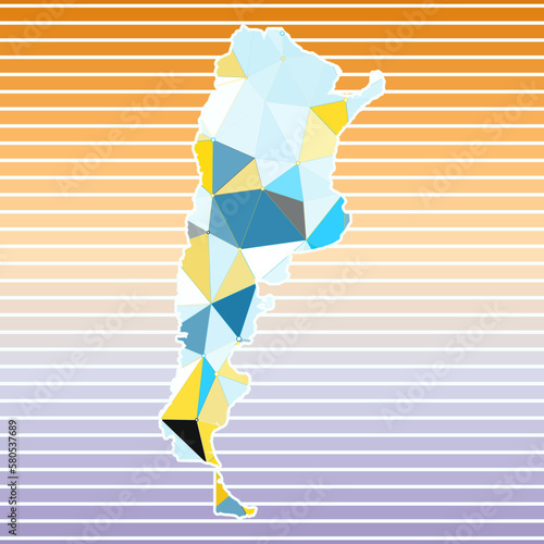 Argentina vector illustration. Argentina design on gradient stripes background. Technology, internet, network, telecommunication concept. Classy vector illustration.